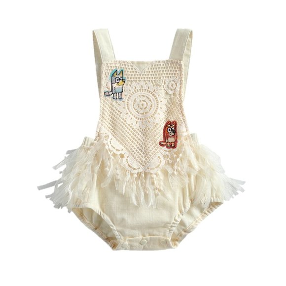 Bluey Dress Smash Cake Bluey Birthday Bingo Outfit Dress Bluey Clothes Romper - Picture 1 of 12